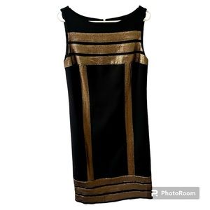 Tory Burch Black and Gold Dress sz8